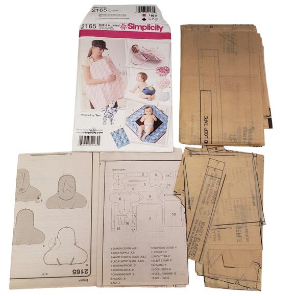 Simplicity Baby Sewing Pattern Diaper Cover Nursing Cover Swaddle Changing Mat - Picture 7 of 7